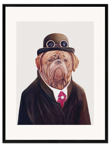 Ingelijste kunstdruk Dogue De Bordeaux