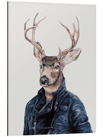 Magnettafel Hirsch mit Übergangsjacke