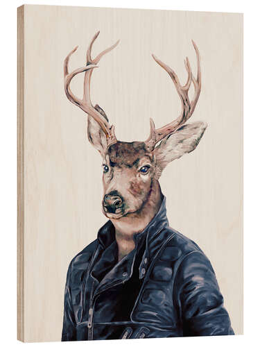 Tableau en bois Deer with jacket