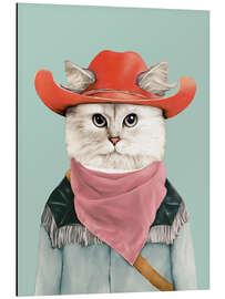 Tableau en aluminium Chat cow-boy