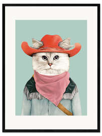 Impresión de arte enmarcada Rodeo Cat