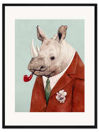 Gerahmter Kunstdruck Rhino