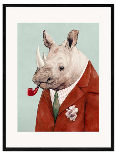 Gerahmter Kunstdruck Rhino