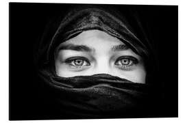 Magnettafel Frau mit schwarzen Schal