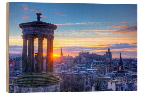 Trätavla Calton Hill, Edinburgh, Skottland