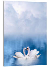 Magnettafel liebende Schwäne