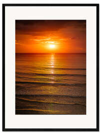 Impression artistique encadrée Lever de soleil sur la mer