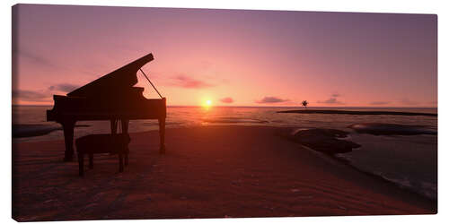 Lienzo Piano on the beach