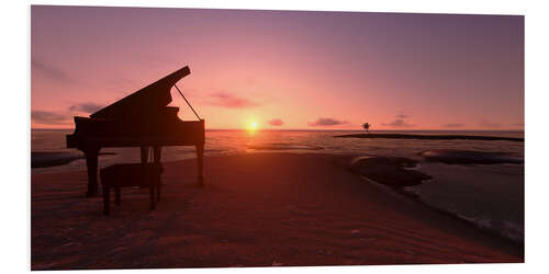 PVC-tavla Piano on the beach