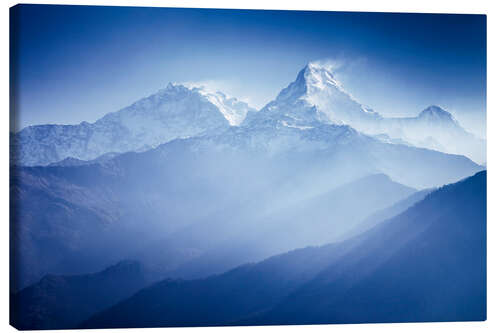 Stampa su tela Annapurna mountains in sunrise light