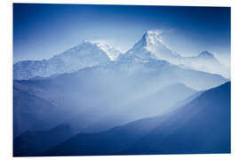 Foam board print Annapurna mountains in sunrise light