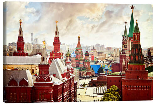 Canvas print Aerial view of the Kremlin in Red Square, Moscow