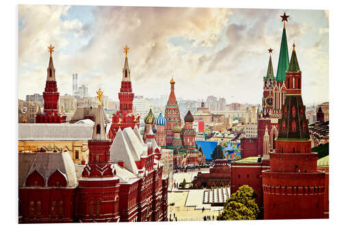 Tableau en PVC Vue sur le Kremlin de Moscou, place Rouge