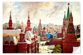 Naklejka na ścianę Aerial view of the Kremlin in Red Square, Moscow