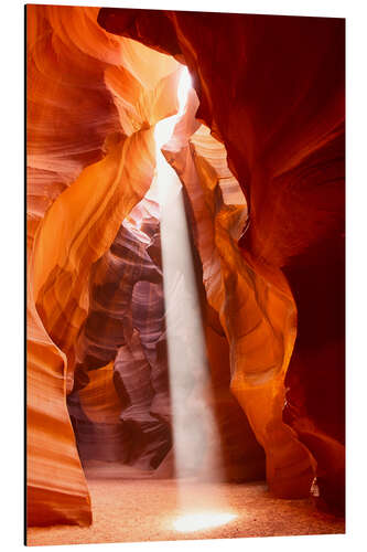 Aluminium print Sunbeam in Antelope Canyon, Arizona