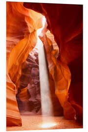 Tableau en PVC Rayons de soleil dans l'Antelope Canyon, Arizona