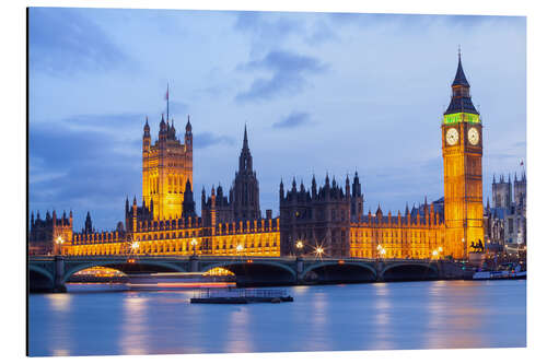 Aluminium print Big Ben and Westminster Bridge, London