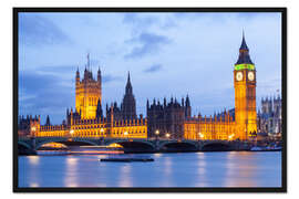 Gerahmter Kunstdruck Big Ben und Westminster Bridge in London