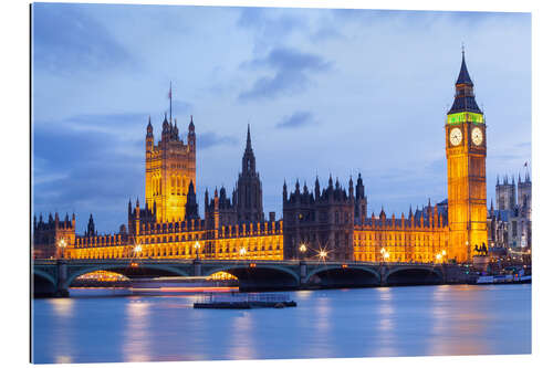 Tableau en plexi-alu Big ben et pont de Westminster à Londres