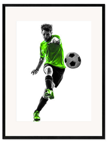 Impresión de arte enmarcada Jugador de fútbol