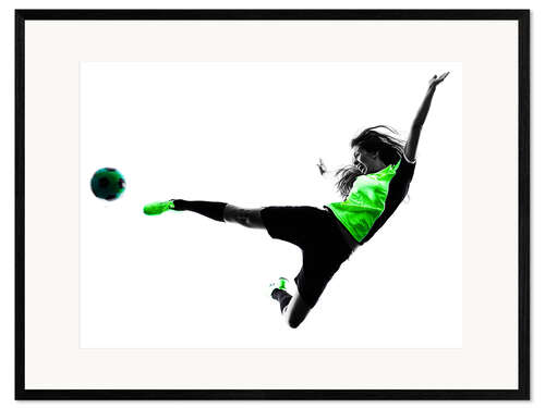 Impresión de arte enmarcada Jugadora de fútbol