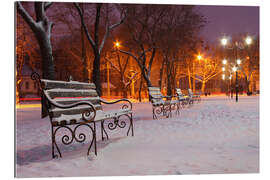 Galleritryck Park bench on a winter morning