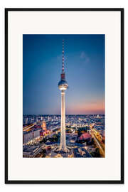 Gerahmter Kunstdruck Berlin bei Nacht