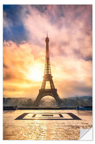 Wall sticker Eiffel Tower in Paris at sunset