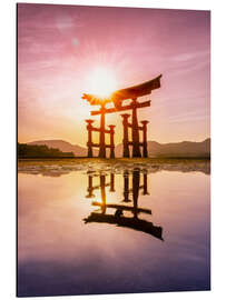 Tableau en aluminium Large Torii in Miyajima, Japan