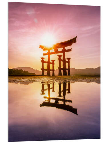 Foam board print Large Torii in Miyajima, Japan