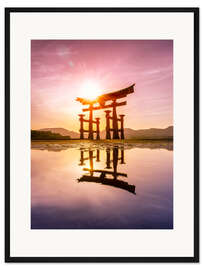 Gerahmter Kunstdruck Großes Torii in Miyajima, Japan