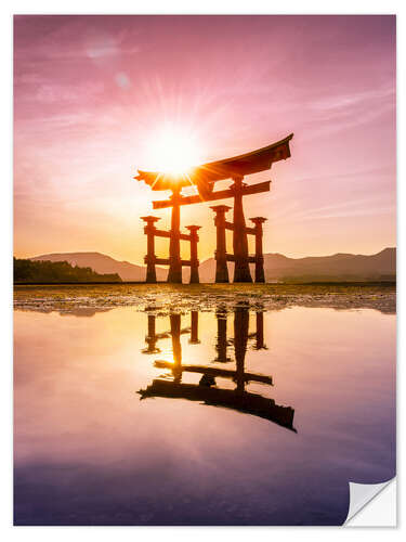 Wandsticker Großes Torii in Miyajima, Japan