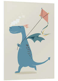 Foam board print Dragon flies a kite