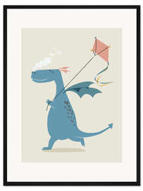 Gerahmter Kunstdruck Drache lässt den Drachen steigen