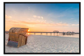 Gerahmter Kunstdruck Kellenhusen Seebrücke Strandkorb Ostsee