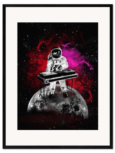 Gerahmter Kunstdruck Space Astronaut DJ