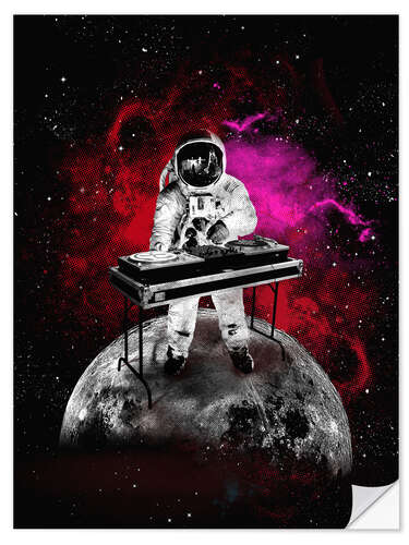 Wandsticker Space Astronaut DJ