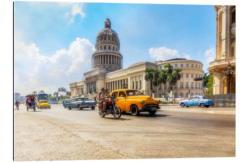 Stampa su plexi-alluminio Havana Capitol with Oldtimer