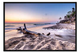Gerahmter Kunstdruck Weiße Sommernacht am Weststrand auf dem Darß