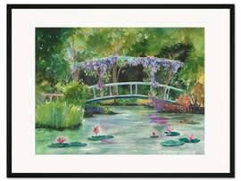 Gerahmter Kunstdruck Monets Garten
