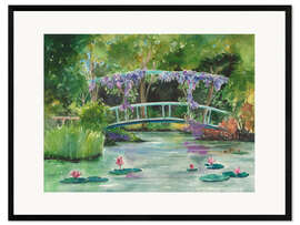 Impressão artística com moldura Monet's Garden