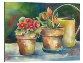 Gallery print flower pots