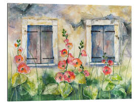 Gallery print Hollyhocks
