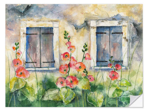 Wall sticker Hollyhocks
