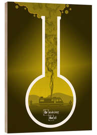 Wood print Breaking Bad - Fanart production version in yellow alternative