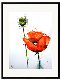 Impressão artística com moldura Poppy II