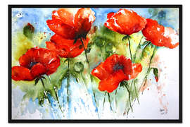 Gerahmter Kunstdruck Mohn I