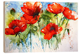 Wood print Poppy I