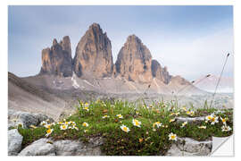 Selvklebende plakat Tre Cime, Dolomiti