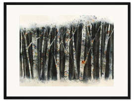 Gerahmter Kunstdruck Birken